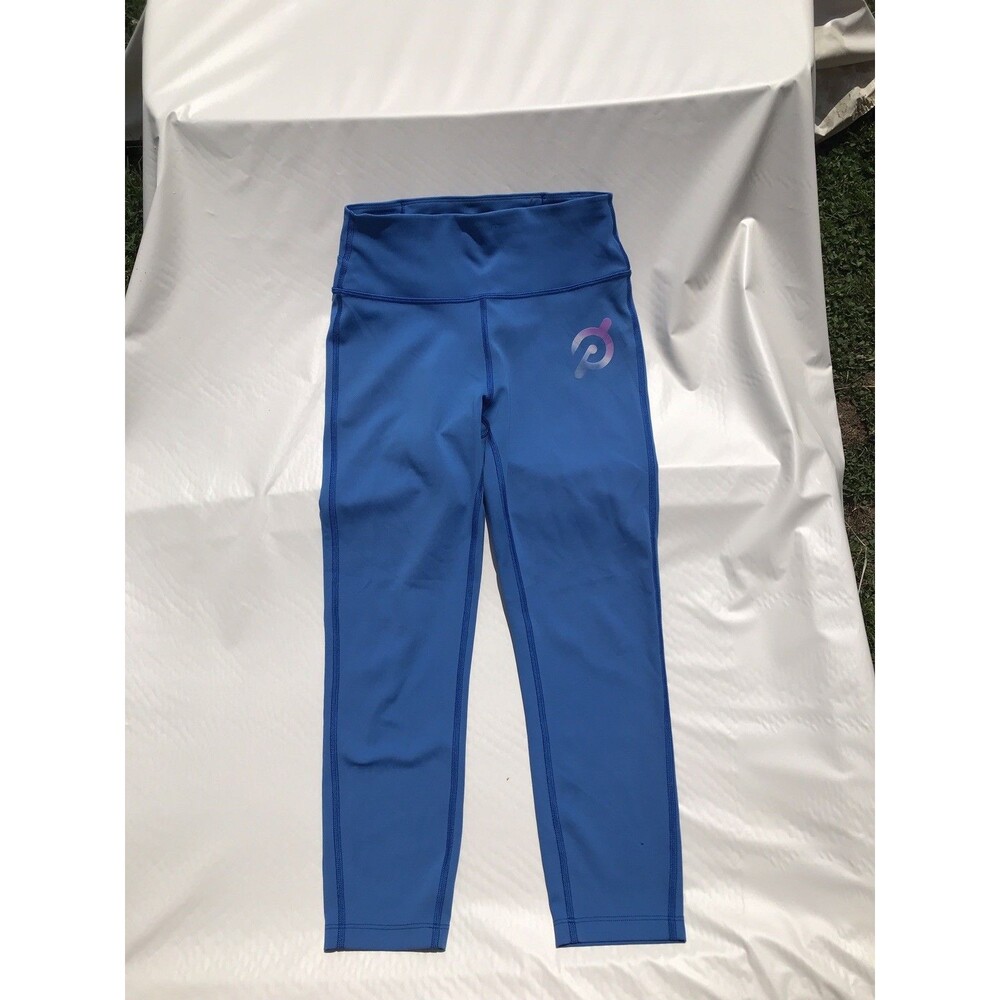 Peloton Logo Leggings Women's Small Blue Athletic Biking Running Pants